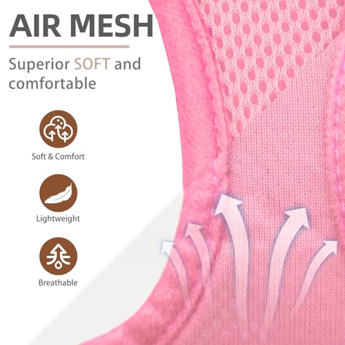 Dog Harness Collar and Leash Set No Pull for Small Medium Sized (Solid LightPink / S (CHEST 14.5"-16"))