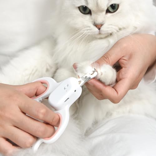 Cat Nail Clipper with LED Light (Suitable for Cats＆Dogs / Pink)