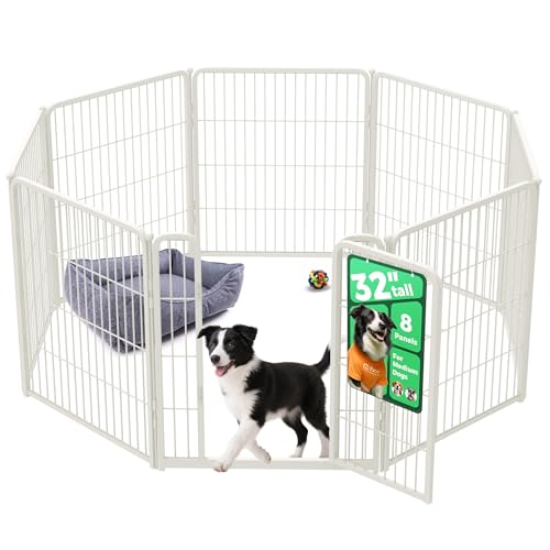 Homeplus Indoor Dog Playpen (White / 32"H)