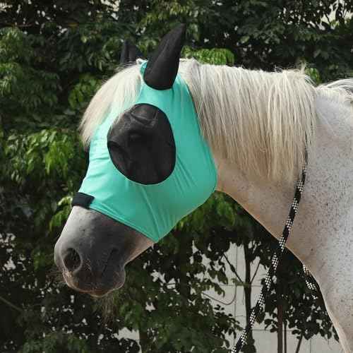 Stretchy Horse Fly Mask with Ears (Green / Pony)