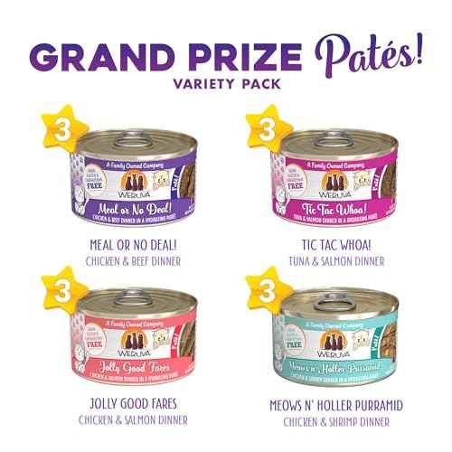 Wet Cat Food Grand Prize Patés Variety Pack (3 Ounce (Pack of 12))