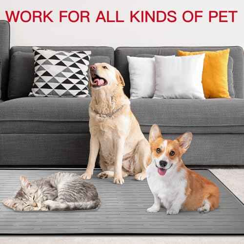 48" x 32" XXXL Largest Pet Food Mat (Beige / 48"L x 32"W)