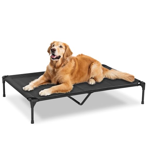 Elevated Dog Bed for Outdoor (Black / 49"L x 33"W x 9"Th)