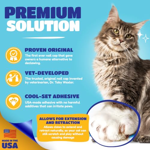 Nail Caps for Medium Cats (Medium / Blue & Orange)