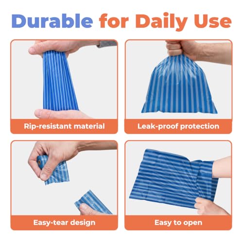 Poop Bags for Dogs (Blue Strips / 150 Bags)