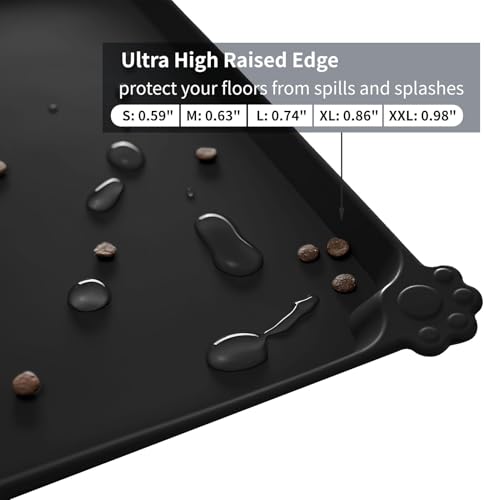 Silicone Pet Feeding Mat (Black / 18.5" x 11.5")