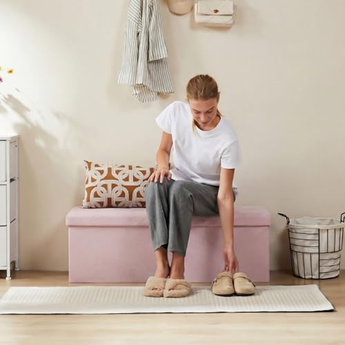 43 Inch Folding Storage Ottoman Bench