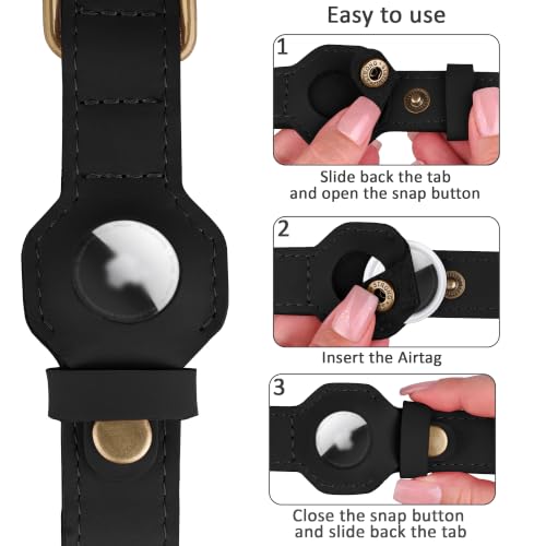 AirTag Dog Collar (Black / XL, 20"-25" Neck Fit)