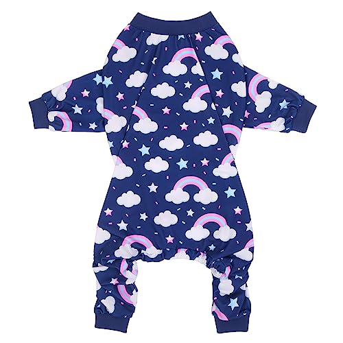 Dog Pajamas One Piece Light Comfy Pjs Pet Costume M (Large / Rainbows)