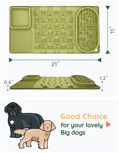 Slow Feeder Bowl for Large Dog (Green)