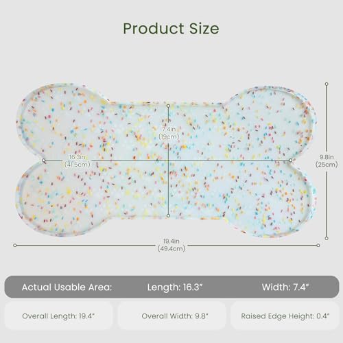 Dog Food Mat Anti (19.4" x 9.8" / Donut White)