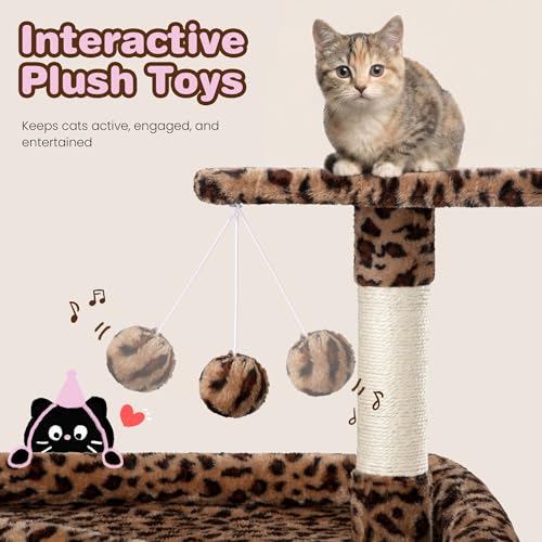 82 inch Cat Tree Tower (Leopard Print)