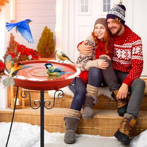 Heated Bird Bath for Outdoors Winter (Brown)