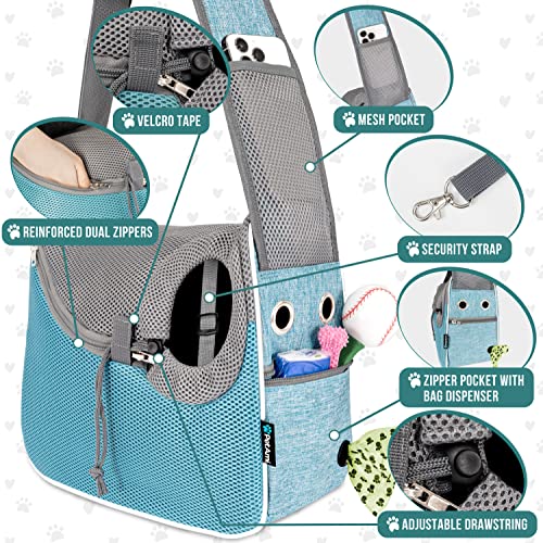 Dog Sling Carrier for Small Dogs (Teal Blue)