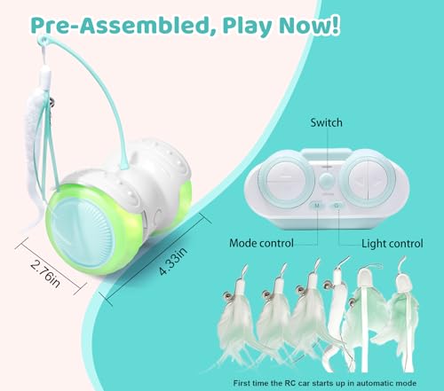 Remote Control Cat Toy with Auto Mode