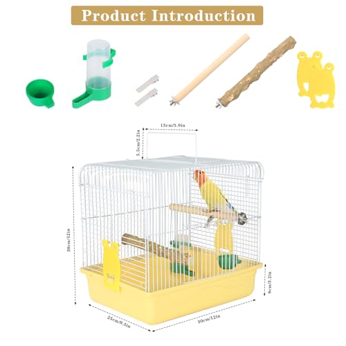 Small Bird Cage for Travel (Yellow)