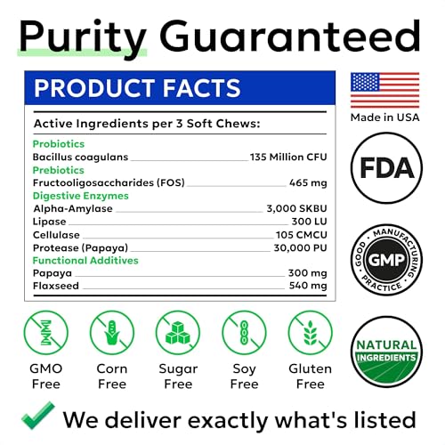 Dog Probiotics for Digestive Health w (Probiotic Chews / Best Value 180Ct (Chicken))