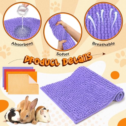 8 Pcs 24x16'' Guinea Pig Cage Liner (Beige, Brown, Red, Orange / 24x16'')
