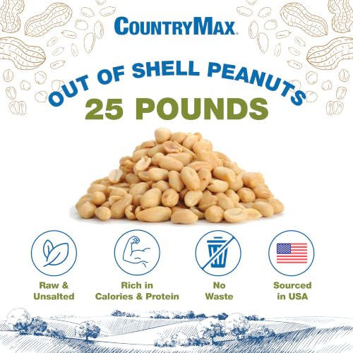 25LB Shelled Peanut Pickouts for Wild Birds & Squirrels (25 Pound (Pack of 1) / Shelled Peanut Pickouts)