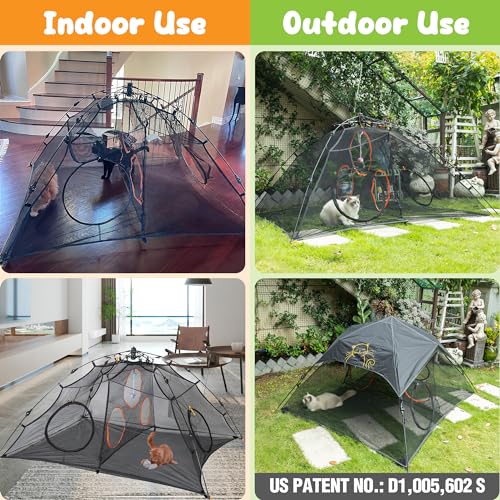 Outdoor Cat Play Tent for Indoors and Outdoors (Black / One layer)