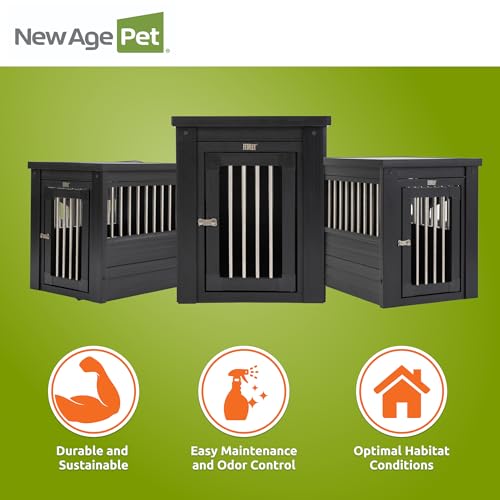 ECOFLEX® Small Furniture Stuyle Dog Crate & End Table (Black / 23.8"L x 18.2"W x 22.2"H)