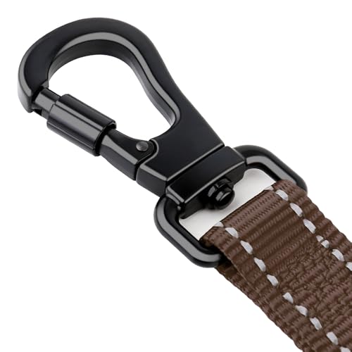 Short Dog Leash with Padded Handle for Medium Large Dogs (Chocolate / 18 Inch (Pack of 1))