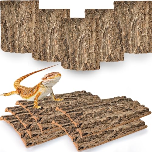 Cork Terrarium Background 11.8x7.9in 10PCS Natural Reptile Cork Bark Flats Terrarium Board Bearded Dragon Climbing Wall Mat Tank Accessories Decor for Lizard Chamelon Snake Turtle Spider Crested Gecko (10PCS-11.8x7.9in)