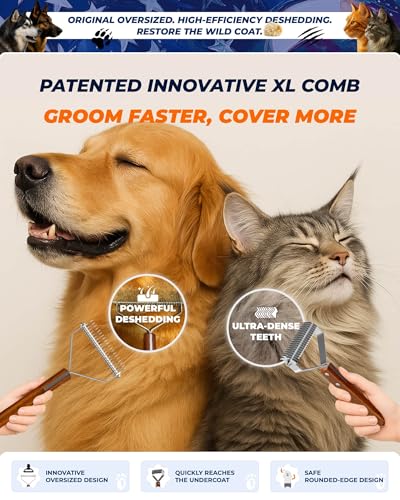 Undercoat Rake for Dogs & Cats (L)