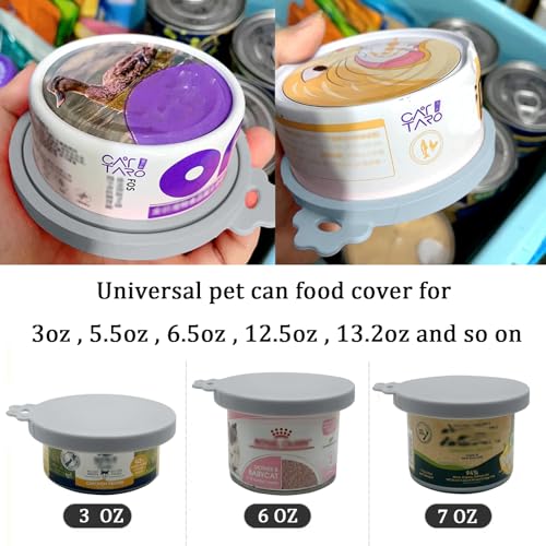 Pet Food Can Spoon & 3 Pcs Can Covers (Regular / Grey)