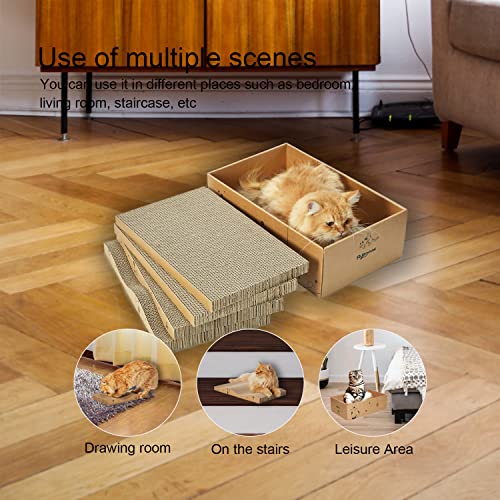 Cat Scratcher Cardboard Scratch Pad for Indoor Cats and Kitty 5pcs (Large for Indoor Cats / 5PCS)