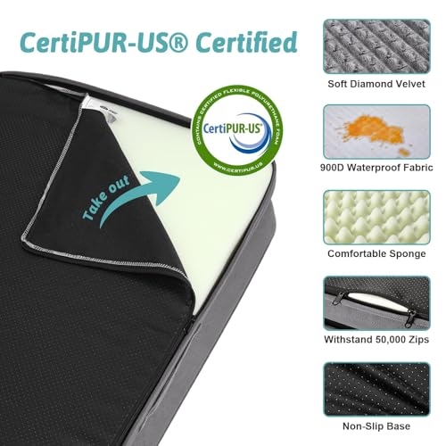 Orthopedic Dog Bed for Extra Large Dogs (Grey / XXL:48x32x7.5 inch)