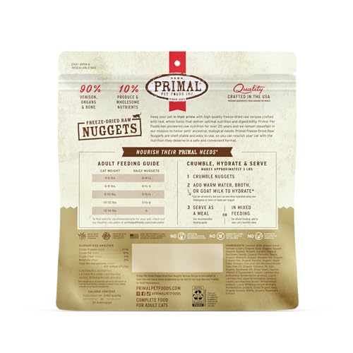 Primal Freeze Dried Raw Cat Food Nuggets (14 Ounce (Pack of 1))