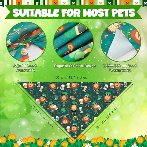 50 Pcs St Patrick's Day Dog Bandanas Bulk Green Shamrocks Bandanas for Dogs Triangle Kerchief Bibs Scarf for Pet Irish Costume Photo Props Pet Shops Groomer (St Patricks Day / 19.7 x 13.8 x 13.8'')