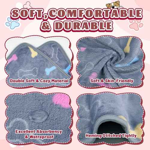 6 Pcs Washable Guinea Pig Blankets Absorbent Small Animal Fleece Bedding Cage Liners Reusable Pet Pee Pad Sleep Mat Pad Cover for Hamster Ferret Rabbit Chinchilla Hedgehog (6 White Bulk / 16" x 24")