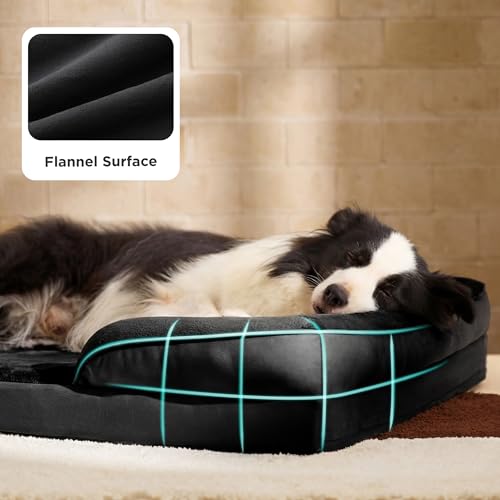 Orthopedic Dog Beds Large Sized Dog Washable Original Design (Black / 38"l X 28"w X 6.5"th)