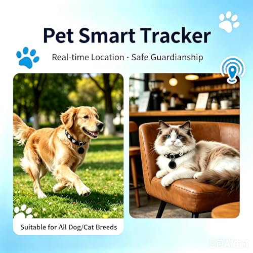 GPS Tracker for Dogs and Cats (Black-Collar)