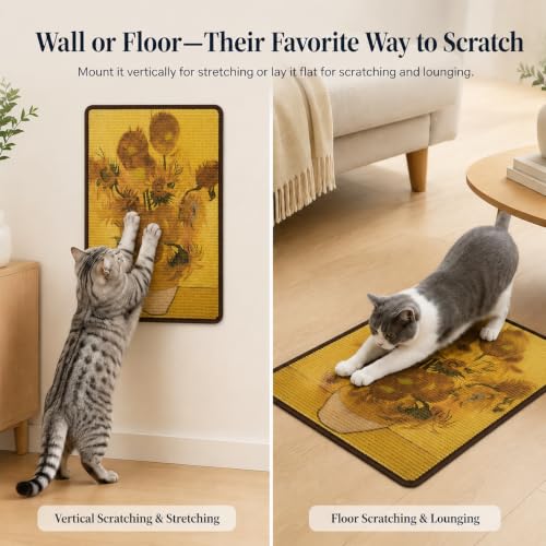 Art Sisal Cat Scratcher Mat (Sunflower)