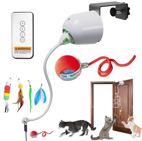 Cat Toys Hanging Door Electric and Moving Ball (white+ball)