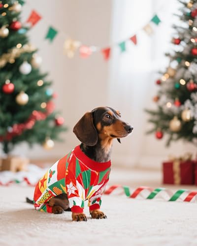 4 Pack Christmas Fleece Dog Pajamas Warm for Medium Dogs (Large)