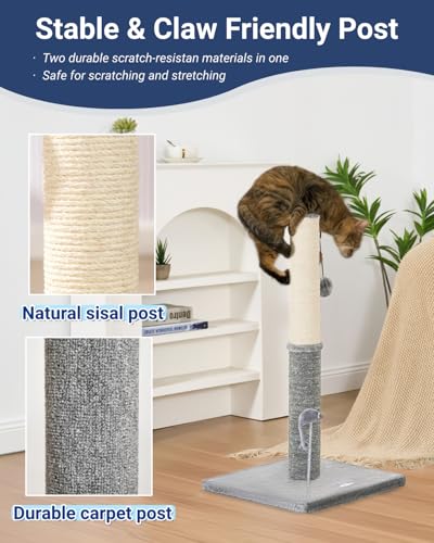 Tall Cat Scratching Post (29.5" / Light Gray)