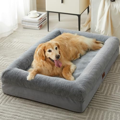 XL Extra Orthopedic Dog Bed for Large Dogs (45.0"L x 35.0"W x 7.0"Th / Grey)
