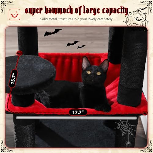 32" Small Cat Tree for Kittens & Small Cats (Black / 46 Inches)