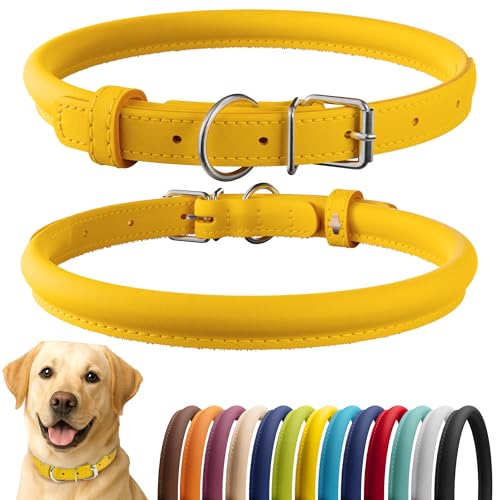 Tangle Free Rolled Leather Dog Collar