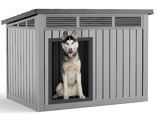Dog House Indoor Outdoor (Gray / 42.87"L x 32.95"W x 31.61"H)