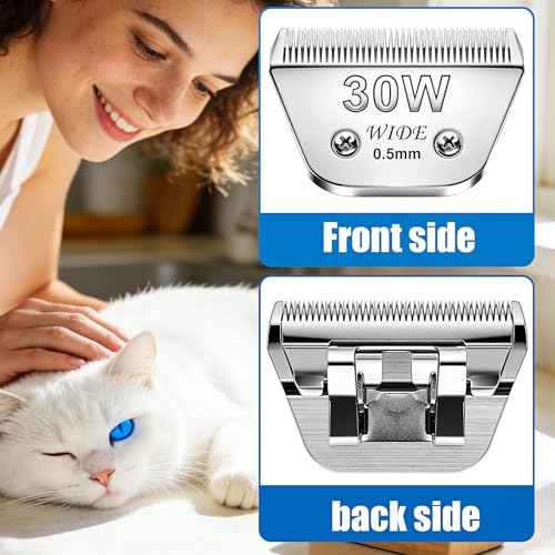 30W Wide Blade Dog Clipper Blades for Andis (Silver/30W-2Pack)
