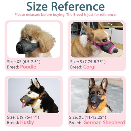 Dog Muzzle for Large Medium Small Dogs German Shepherd Labrador (Hot Pink / XS(Snout:6.5"-7.5"))
