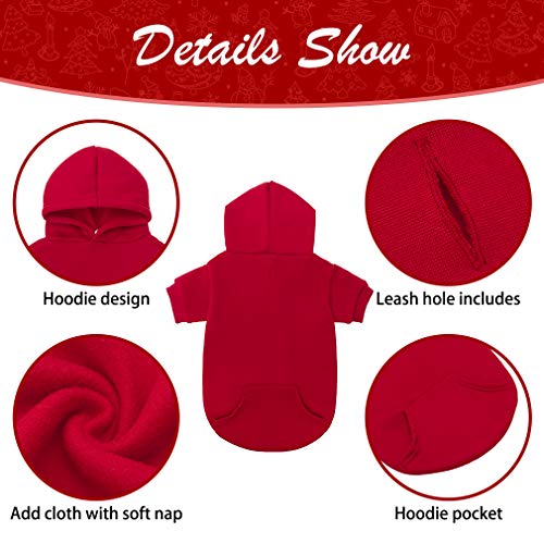 Dog Hoodie for Small Medium Dogs Cats (Red / X-Small)
