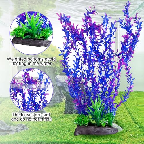 Aquarium Plastic Plants Aquarium Decor Artificial Fish Tank Plants (D / 20.4 in)
