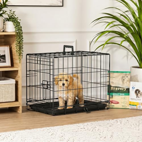 Dog Crate for Small Dogs 18 Inch Folding Kennel Metal Pet Cage Black (Black / 18.0"L x 12.0"W x 14.0"H)