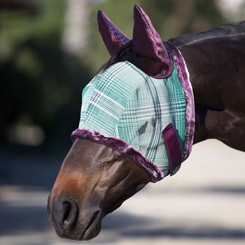 Horse Fly MASK with Fleece Ears and Forelock Hole (XL (Large Horse) / 2019 - Imperial Jade)